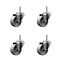 Service Caster 3 Inch Semi Steel Wheel Swivel 34 Inch Threaded Stem Caster Set Service Caster SCC-TS20S314-SSS-34212-4 - alternate 1